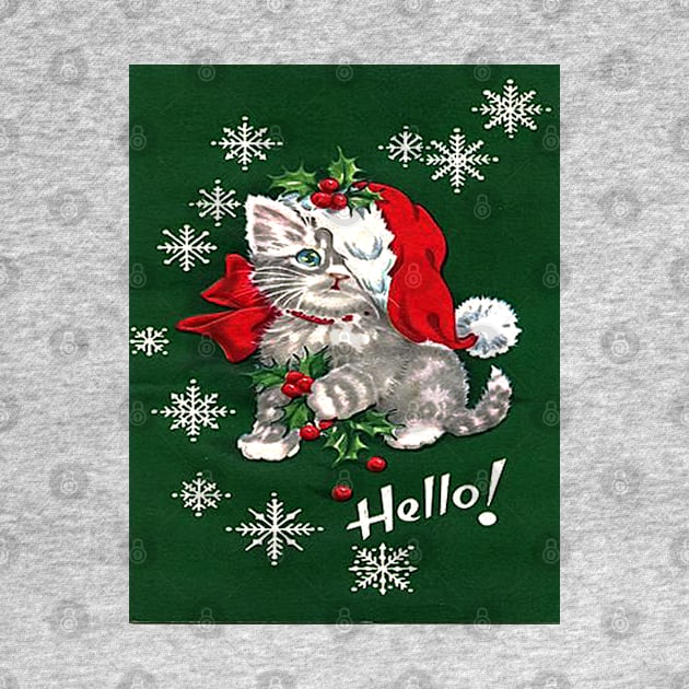 Cute Kitten Red Bow Snowflakes by tfortwo